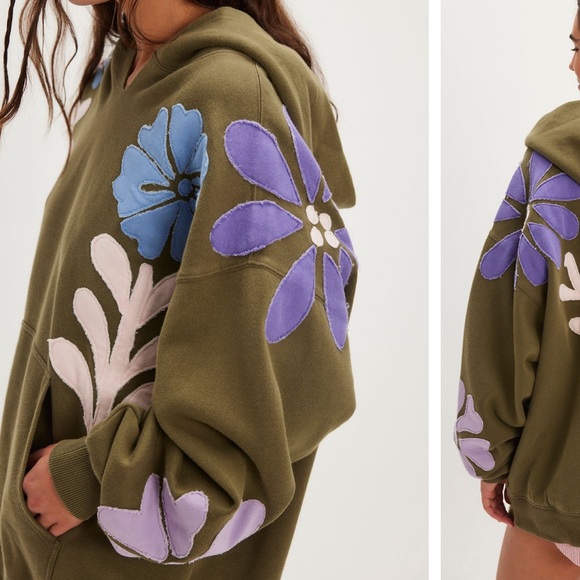 Free People Tops - Free People It’s a Vibe Flowers Hoodie, XS